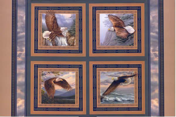 Wings of Glory Eagle 4 Pillow Panels